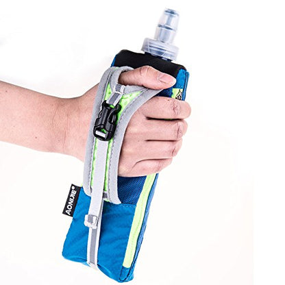 AONIJIE Running Water Bottle Handheld Hydration Pack with 500ml Soft Flask - color: Black