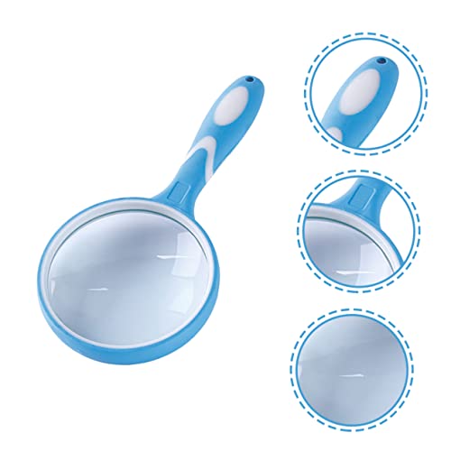 COLLBATH Boys and Girls' Reading Magnifier Handheld Magnifier Handle Design Durable 2X Magnification for Exploration - color: Blue