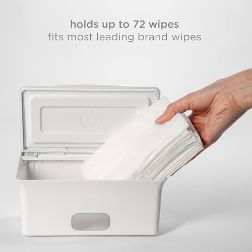 Ubbi Baby Wipes Dispenser with Weighted Plate and Secure Seal, Nursery and Baby Registry Essential to Keep Wipes Fresh, Oat - color: Oat Wipes Dispenser