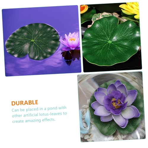 10pcs Emulation Lotus Leaves Floating Pond Decoration 17cm Simulation Water Lily Pads Artificial Plant Decor for Aquarium Garden Pool Display