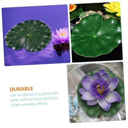 10pcs Emulation Lotus Leaves Floating Pond Decoration 17cm Simulation Water Lily Pads Artificial Plant Decor for Aquarium Garden Pool Display