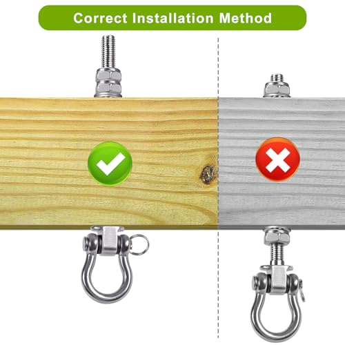 SELEWARE 2 Pcs Heavy Duty Bearing Swing Hangers Stainless Steel Swing Hooks | 7" x M2/5" Swing Bolt for Wood and Steel Beam, Swing Sets Hardware for Hammock, Yoga, Porch Swing, Heavy Bag, 1500LB Capacity - color: 2 Pack Bearing Hangers (7" X M2/5" Threade