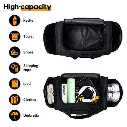 Mens Gym Bag, 55L Large Sports Duffle Bags, Workout Bags Lightweight - color: Black Red