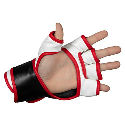 Title Conflict MMA Training Gloves, Black/White/Red, Regular