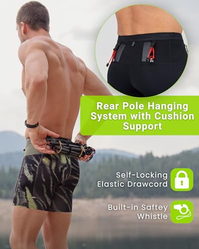 FlipBelt Men's Running Compression Shorts with Built-in Running Belt - color: Trail Black - Past Season, size: Medium