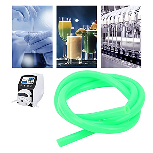 Aquarium Tubing, Silicone Pipes External Silicone Extension Hose Pipe Peristaltic Pump Tube Rubber Tubing Hydraulic Equipment Green (6.4mm*9.6mm)