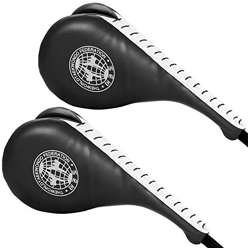 2 Pack Taekwondo Kick Pads, Durable Kicking Target Pads for TKD Karate Martial Arts Strike Kickboxing Training Muay Thai MMA Fight Gear - color: BLACK [1 Pair]
