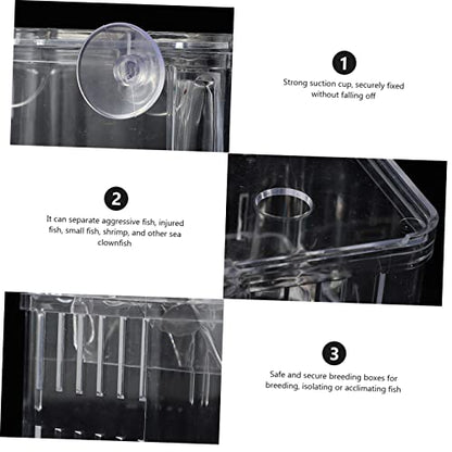 ORFOFE Separation Container 2pcs Fish Tank Nursery Box Guppy Breeding Box Fry Hatchery Incubator Practical Design