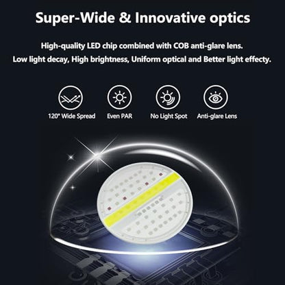 RL90 Aquarium LED Reef Light 100W, Smart-APP Control Full Spectrum Marine LED for Saltwater Coral Fish Tanks (Black, V3 Arm Kit)