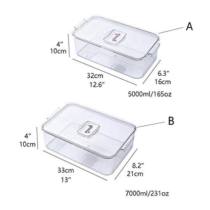 Fresh Box Food Storage Container with Lids Stackable Portable Freezer Containers for Fish Meat Vegetables Fruits Storage Bins Airtight (Model : A) (B)