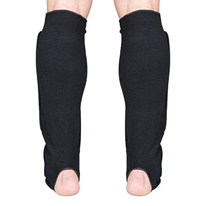 Kickboxing, Muay Thai MMA Martial Arts Shin Guards, Instep Guard Sparring Protective Leg Shin Foam Kick Pads for Kids and Adults - size: Small