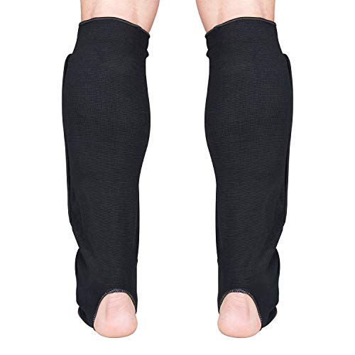 Kickboxing, Muay Thai MMA Martial Arts Shin Guards, Instep Guard Sparring Protective Leg Shin Foam Kick Pads for Kids and Adults - size: X-Small