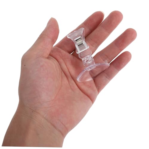 Garneck Aquarium Fodder Clamps 5pcs Easy Install/uninstall Fish Tank Feeder Clips Suction Cups