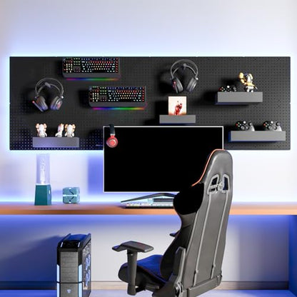 FZK Modular Plastic Peg Board Wall Organizer Kit, 16x16, Black - color: 16inch-Pegboard Kit-Black