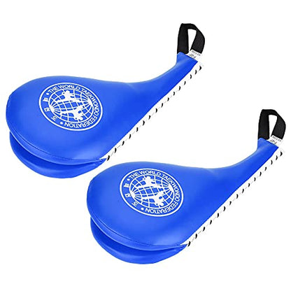 Taekwondo Kick Pad - 15x7 Inch PU Leather Strike for Karate, Muay Thai, and Martial Arts Training - color: Blue