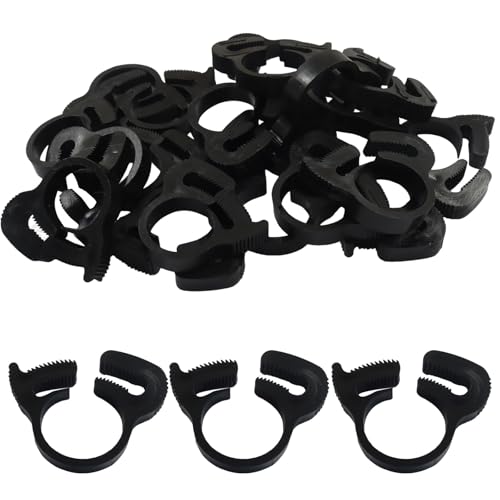 Murtenze 20 Pack Double Gripping Nylon Hose Clamps, Adjustable Plastic Snap Grip Hose Clamps for Connecting Fastening Pipes (12.3-14mm (1/2inch)) - size: 12.3-14mm (1/2inch)-20Pcs