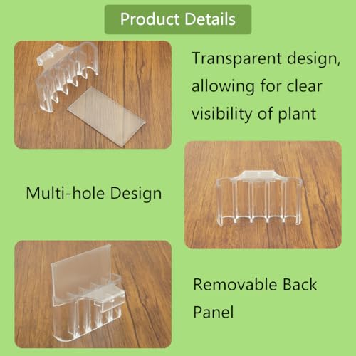 Aquarium Plant Holder,Fish Tank Plant Holder,Aquarium lid Clips,Aquarium Plant Pot,Hydroponic Fish Tank Planter, Aquatic Plant Cup for Aquascape Decorations (Transparent, 2PCS Rimless)