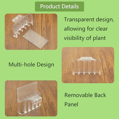 Aquarium Plant Holder,Fish Tank Plant Holder,Aquarium lid Clips,Aquarium Plant Pot,Hydroponic Fish Tank Planter, Aquatic Plant Cup for Aquascape Decorations (Transparent, 2PCS Rimless)