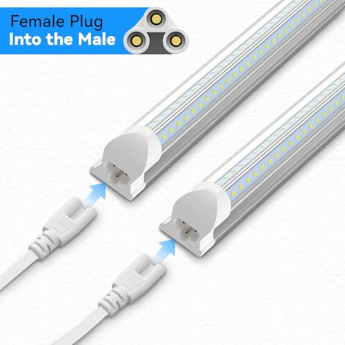 (4-Pack 6FT T5 T8 LED Shop Light Connecting Wire, Dual-Ended Linkable Cable Cords for LED Tube Light Fixture, Ceiling Lamp