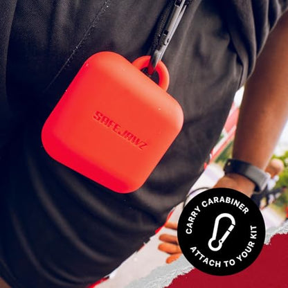 SAFEJAWZ Red Premium Mouth Guard Case with Carabiner Clip - color: Red