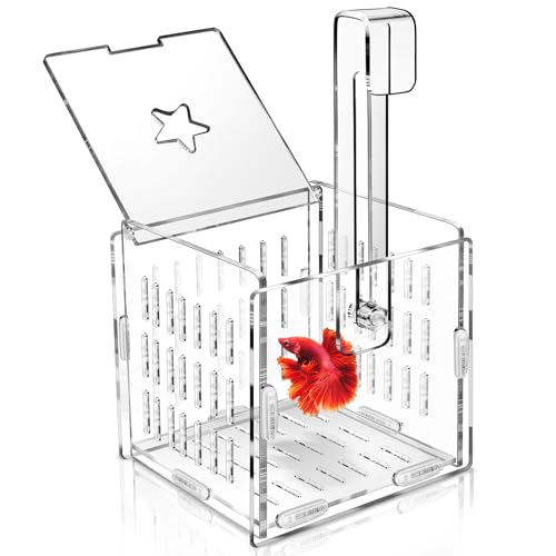 Breeder Box for Fish Tank, Fish Breeder Box for Aquarium, Acrylic Fish Isolation Box, Fish Separator for Small Baby Fishes, Bully Fish, Shrimp, Clownfish Guppy (NOT for Incubator)