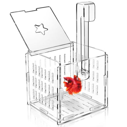 Breeder Box for Fish Tank, Fish Breeder Box for Aquarium, Acrylic Fish Isolation Box, Fish Separator for Small Baby Fishes, Bully Fish, Shrimp, Clownfish Guppy (NOT for Incubator)