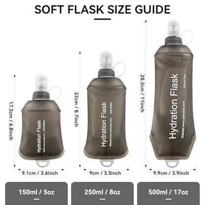 250ml Soft Flask Soft Water Bottle for Running, Hiking, Cycling and Climbing - Grey - color: 250ml, grey