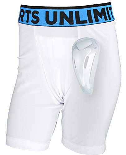 Sports Unlimited Youth Baseball Athletic Compression Shorts Athletic Supporter with Flex Cup - size: Medium