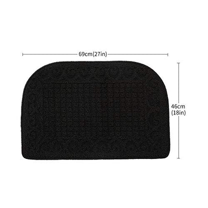 COSY HOMEER 27X18 Inch Anti Fatigue Kitchen Rug Mats are Made of 100% Polypropylene Half Round Rug Cushion Specialized in Anti Slippery and Machine Washable (Black 1 pc) … - color: Black, size: 1'6" x 2'3" (Semicircular)