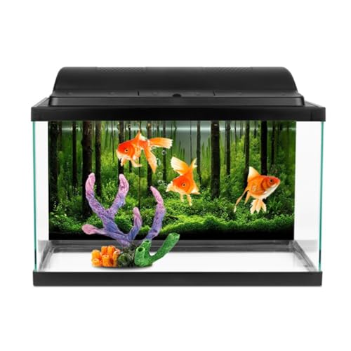 24In Self-Adhesive PVC Aquarium Background Easy Install Decor Paper Water Proof Fish Tank Backdrop with Vivid Underwater Forest Design