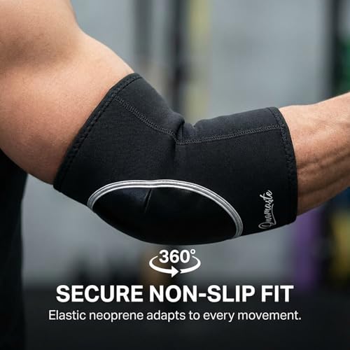Muay Thai MMA Thai Elbow Protector Elbow Protector Tendinite Elbow Guard (Black*Black, Single)