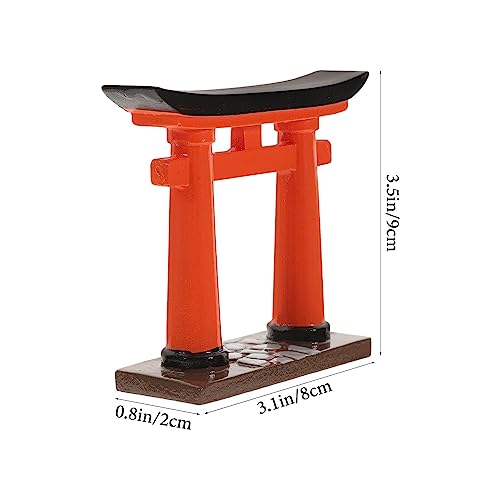 Toddmomy Miniature Torii Gate Aquarium Decor 2-Pack Japanese Style Fish Tank Ornaments 3.54X1.57X3.14 Inch Zen Garden Micro Landscape Decoration for Aquatic Pets