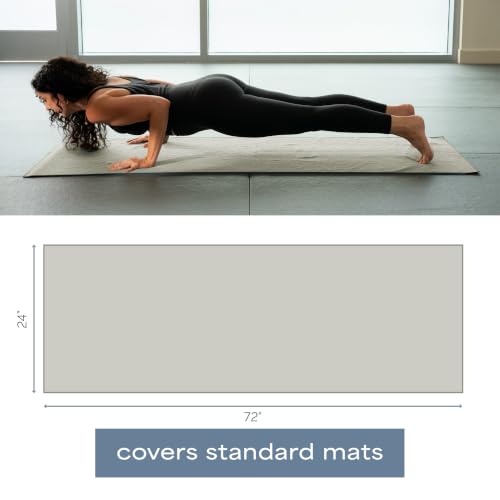 S&T INC. Aura Microfiber Yoga Mat Towel with Grip, 24" x 72", Grey - color: Grey