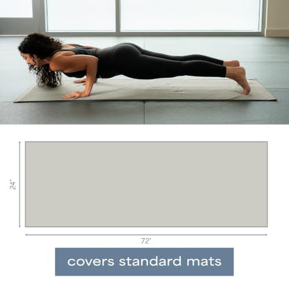 S&T INC. Aura Microfiber Yoga Mat Towel with Grip, 24" x 72", Grey - color: Grey