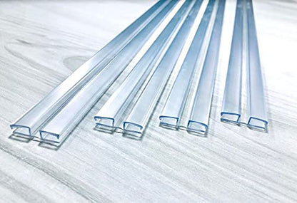DistinctAndUnique Clear PVC Hinge Piano Style for 3/16" (4.5mm) Material, 72 Inch, 4 Pack No Screw or Glue Plastic Aquarium Lid Hinges for Plexiglass Panels, Golf Cart Windshield Hinge Acrylic Panels