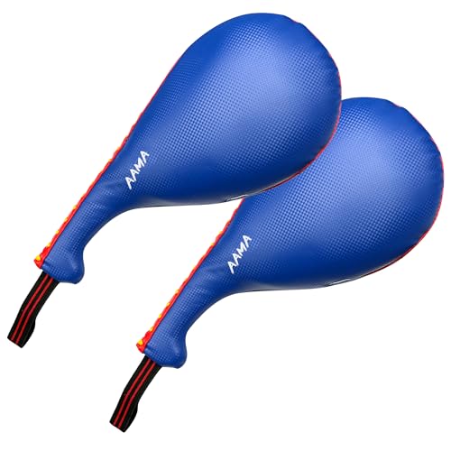 AAMA Martial Arts Taekwondo Karate Kickboxing Training Double Paddle Kicking Target - style: Blue 2pc