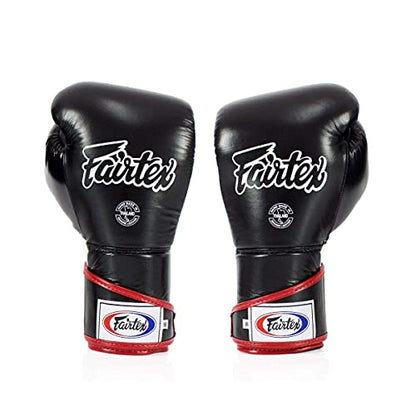 Fairtex BGV6 Angular Boxing Gloves, Locked Thumb Muay Thai MMA Kickboxing - color: Black/White/Red, size: 14oz