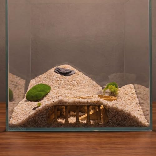 Roman Column Aquarium Cave, 3D Print Fish Hideout for Aquarium Fish Tank Decor, for Viewing Shrimp, Betta Fish, Corydora, Catfish, Pleco (White, M)