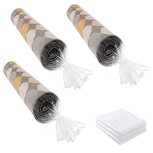 3 Count Giant Plastic Rug Storage Bag 26"W x 130"L Carpet Storage Bags Fits Rug up to 9'x12' Perfect for Indoor Outdoor Carpet Storage, Moving and Shipping - size: 26x130"(3 Count)