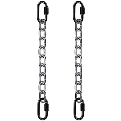 2Pcs 28 inch Silver Hanging Chain with 4 Carabiner Hammock Extender Chain - color: Silver, size: 28"