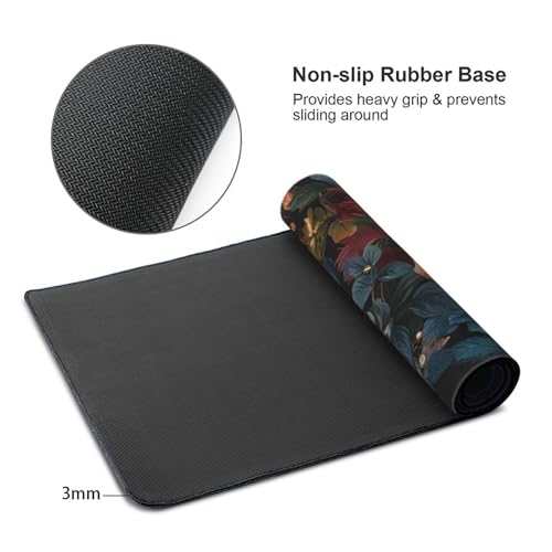 35.4 x 15.7 in, Waterproof XXL Large Mouse Pad for Desk, Extended Keyboard Mouse Mat for Computer Office, Big Laptop Mouse pad, Gaming Pc-Vintage Chic Rose Flowers