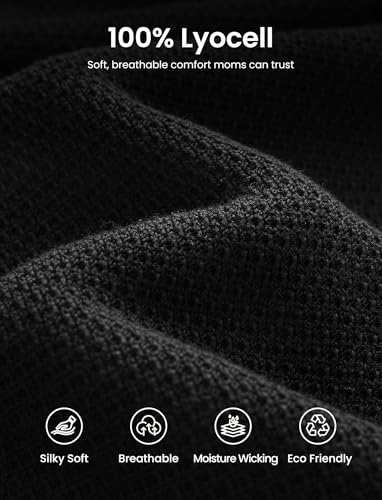 PATPAT Nursing Cover for Breastfeeding, Soft Breathable Privacy Poncho, Multi-Use Solid Knit Breastfeeding Cover for Moms, Portable Nursing Shawl & Baby Blanket (Black) - color: Black