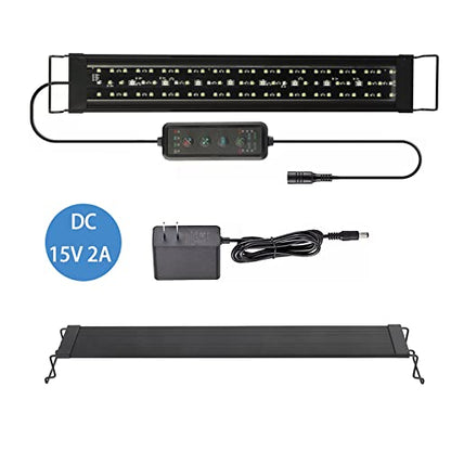 Aquarium LED Light 24 Inch with Timer, 24/7 Cycle, 5 Dimmable Brightness, Sunrise/Sunset Simulation for 10/20/30/55 Gallon Fish Tank - size: 24"-32"