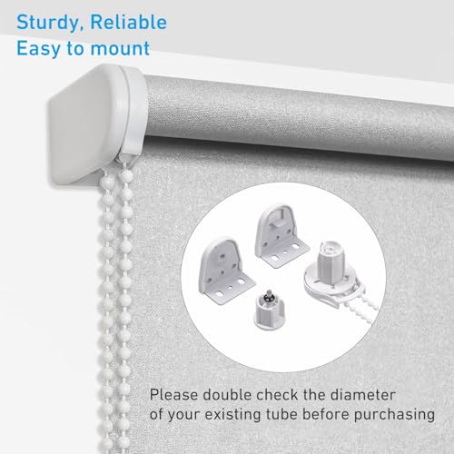 HUIYEETEX 25mm Metal Bracket Upgrade Roller Blind Fittings Spare Kit, Window Shade Repiar Kit Complete with Metal Brackets & End Plug, Shade Weight Max Load 6.6 LBS (3 KGS) - style: 25mm Metal Bracket