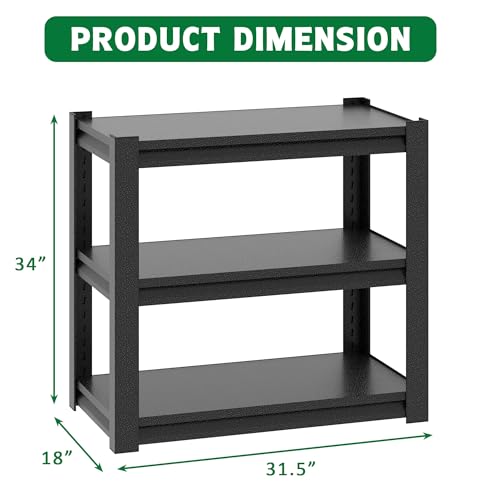 40-50 Gallon Aquarium Stand - Heavy Duty Metal Fish Tank Stand with 3-Tier Adjustable Storage Shelf, 660 lbs Capacity (Black, 31.5" L x 18" W x 34" H)