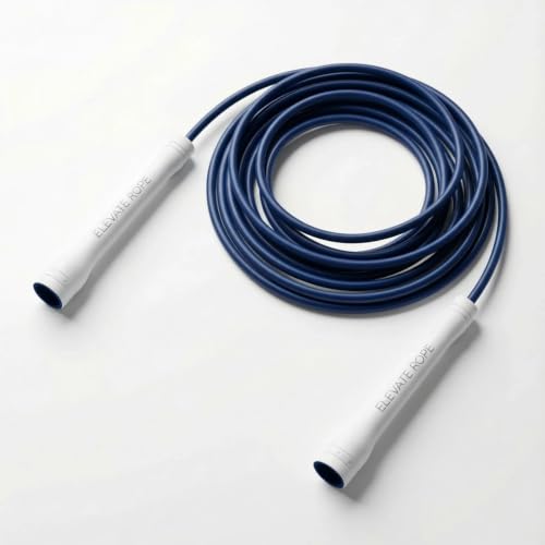 Elevate Rope Jump Rope for Men & Women, 5mm PVC Cable, 10 ft Adjustable - color: Navy Blue