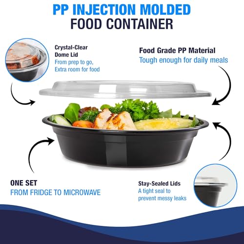 Ruthy's Outlet Meal Prep Containers with Lids, Food container bowl - BPA-Free, Stackable, Freezer & Dishwasher Safe, Reusable Food Storage for Lunch, Portion Control & Meal Prep (15 Pack, 32 oz) - color: 32 oz - 15 Pack