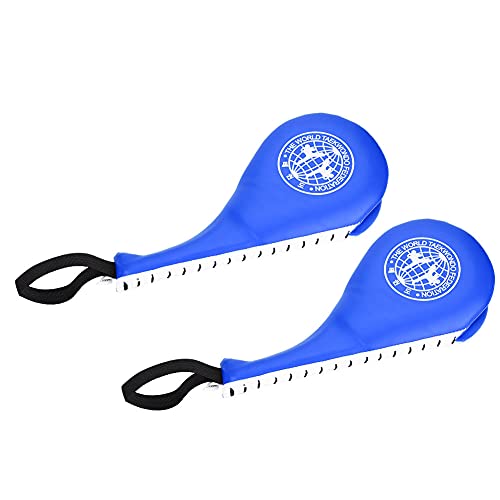 Taekwondo Kick Pad - 15x7 Inch PU Leather Strike for Karate, Muay Thai, and Martial Arts Training - color: Blue