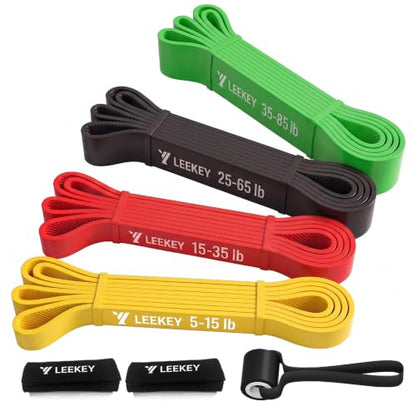 Resistance Bands for Pull Up Assist, Stretch Bands & Exercise Workout Set - color: 5-85LBS COLOR+Grip