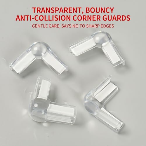 Corner Protectors, Transparent Silicone, Soft Anti-Collision Safety Guards for Table and Cabinet Edges, Large Airbag Design, T-Shape，12 Pieces